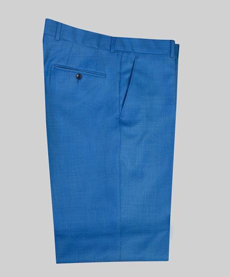 Fashion Blue Three Piece Formal Notch Lapel Chic Men's Suit_4
