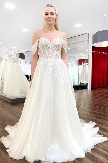 Elegant Wedding Dresses A Line Tulle Wedding Dresses with Lace