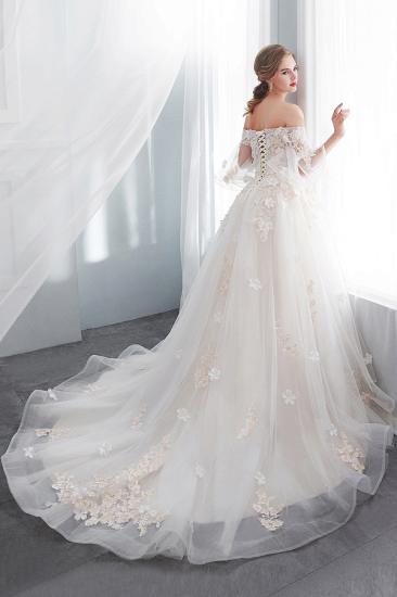 NANCE | Ball Gown Off-the-shoulder Floor Length Appliques Tulle Wedding Dresses_2