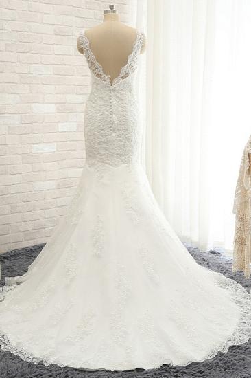 Bradyonlinewholesale Gorgeous Sleeveless Appliques Beadings Wedding Dress Jewel Tulle White Bridal Gowns On Sale_2