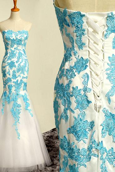 Sweetheart Applique Sexy Evening Dresses Sleeveless Lace-Up Mermaid Elegant Prom Gowns_2