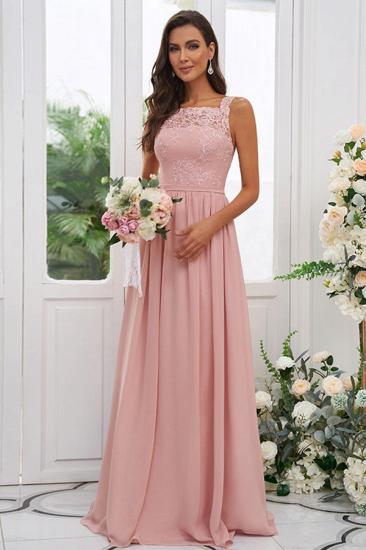 Beautiful Long Dusky Pink Lace Evening Dress | Lace Sleeveless Prom Dress_1