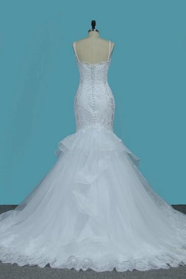 Bradyonlinewholesale Gorgeous Straps Sweetheart Mermaid Wedding Dress Tulle Lace Appliques Ruffles Bridal Gowns Online_2