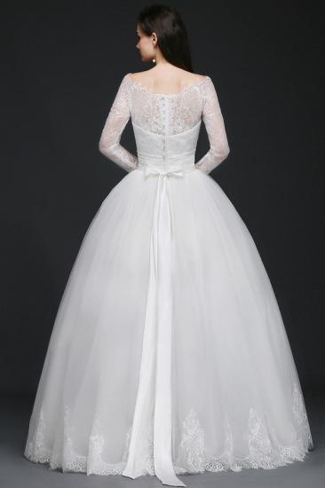 AZARIA | Princess Scoop Tulle White Wedding Dress With Lace_2
