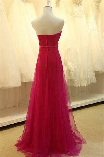 Elegant Sweetheart Applique Fushcia Tulle Dresses for Junior A Line BeautifuL Long Custom Prom Dresses with Flowers_2