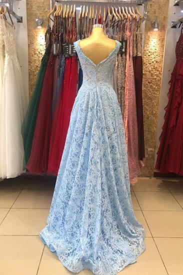 Stunning Sleeveless A-line Sky Blue Evening Maxi Dress_3