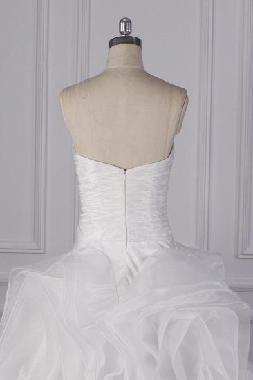 Bradyonlinewholesale Stylish Organza Strapless White Wedding Dress Ruffles Sleeveless Bridal Gowns On Sale_6