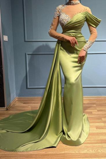 Evening dresses Lang Sage | prom dresses with sleeves_1