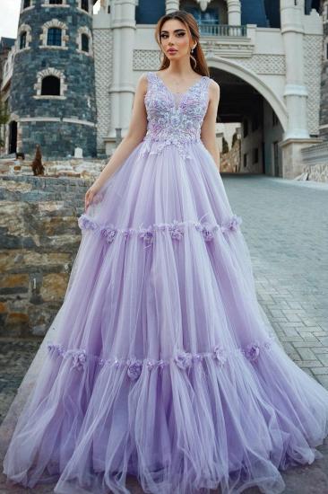 Lavender Evening Dress Long V Neck Ball Gowns Prom Dresses online