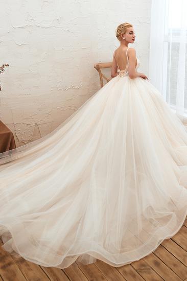 Boho Spaghetti Straps Ivory Ball Gown Wedding Dress | Romantic Bridal Gowns for Sale_9