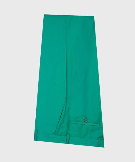 Green Point Lapel Double Breasted Fashion Ball Suit_5