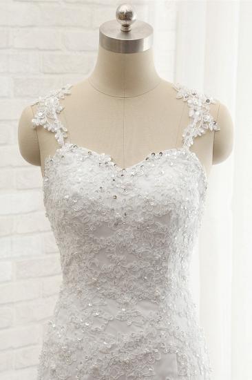 Bradyonlinewholesale Elegant Straps Sweetheart Lace Wedding Dress Sexy Backless Sleeveless Appliques Bridal Gowns with Beadings_4