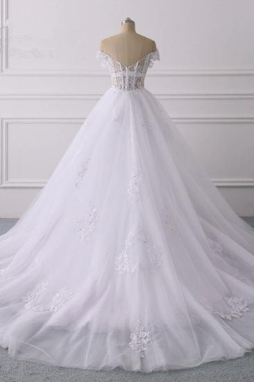 Bradyonlinewholesale Elegant Off-the-Shoulder Tulle Lace Wedding Dress Sweetheart Appliques Beadings Sleeveless Bridal Gowns On Sale_2