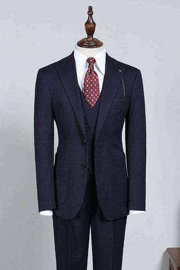 Paddy Regular Navy 3 Piece Slim Fit Custom Business Suit_1