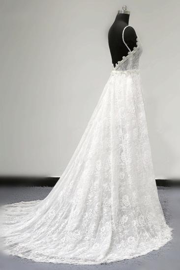 Bradyonlinewholesale Sexy V-neck Tulle Lace Wedding Dress Spaghetti Straps V-Neck Appliques Bridal Gowns Online_3