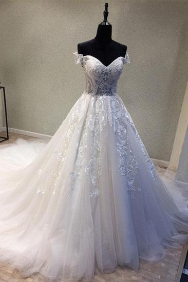 Bradyonlinewholesale Glamorous Sweetheart Sleeveless Wedding Dress Off Shoulder Sweep Train Bridal Gowns On Sale