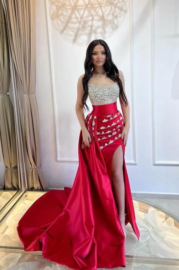 Gorgeous Strapless Sequins Crystal Detailing Mermaid Prom Dresses_4