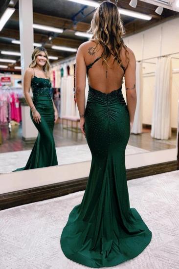 Dark Green Long Prom Dresses Cheap | Lace prom dresses_3