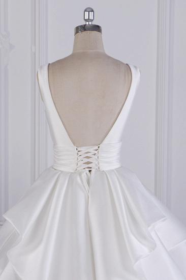 Bradyonlinewholesale Chic Ball Gown Jewel Layers Tulle Wedding Dress White Sleeveless Ruffles Bridal Gowns Online_6