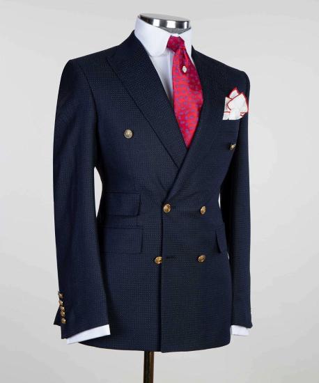 Bryan Black Double Breasted Fashion Best Fit Men's Suit_3