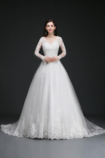 AMAYA | Ball Gown V-Neck Tulle Newest Wedding Dresses with Lace_1