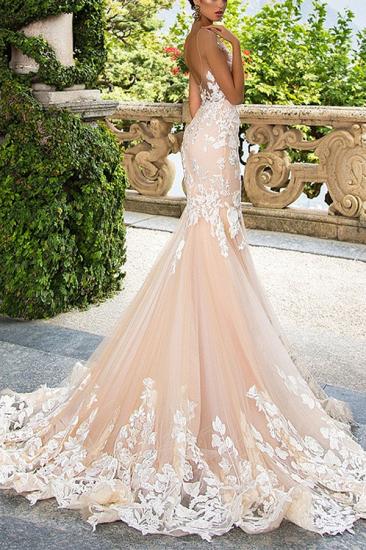 Glamorous Cap Sleeve Mermaid Bridal Gowns | Lace Appliques Slim Wedding Dress_3