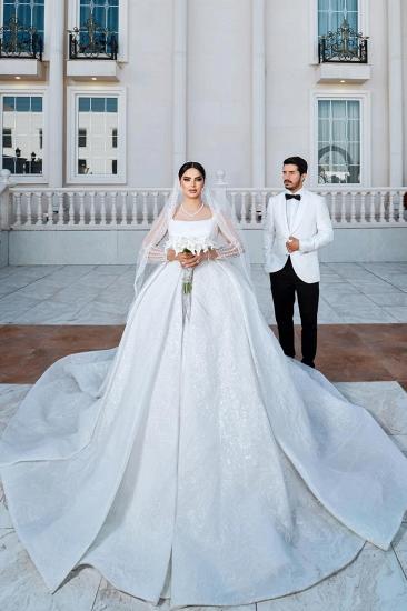 Extravagant Wedding Dresses Princess Lace Wedding Dresses with Glitter_3