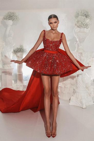 Red Cocktail Dresses Short | Glitter prom dresses_1