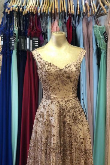 Sparkly Sequins Sweetheart  A-line Evening Prom Dress_3