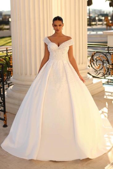 Designer wedding dresses A line | Satin Wedding Dress Online_1