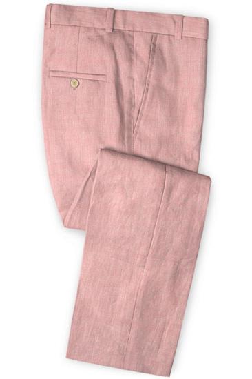 Candy Pink Prom Costume Set for Boys |  Latest Coat Pants Designs Linen Tuxedo_3