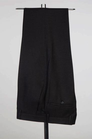 Sean Black Peaked Lapel Double Breasted Prom Suits_4
