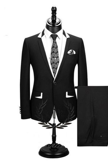Erick Fashion Black Two Piece Formal Business Mens Suit_2