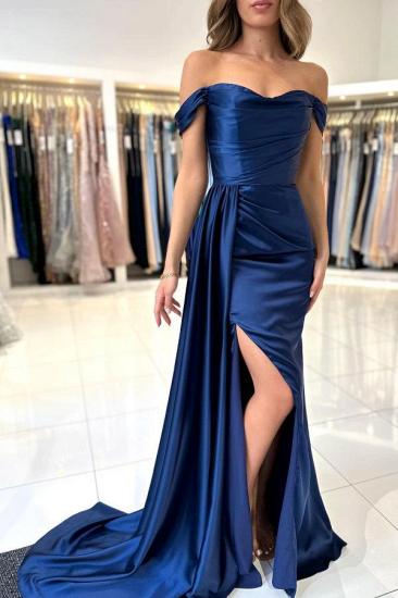Navy Blue Long Prom Dresses Cheap | Simple Prom Dresses Online_1