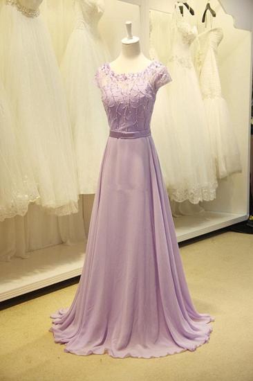 Cute Lavender Chiffon Long Prom Dresses with Beading Sequin Lovely Popular Evening Dresses