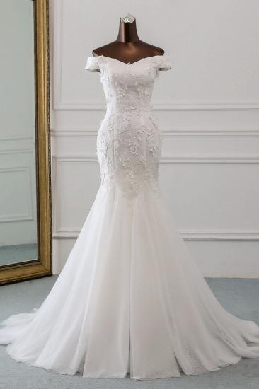 Bradyonlinewholesale Gorgeous Tulle Sweetheart Long Mermaid Wedding Dresses with Lace Online