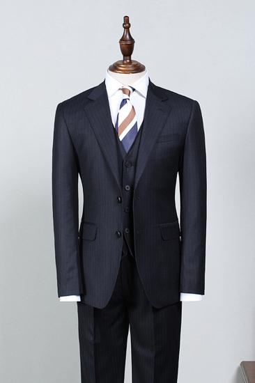 Heyman Hot navy striped slim fit suit_2