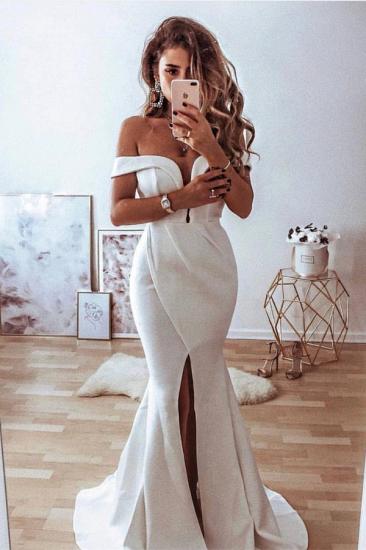 Elegant Off-the-Shoulder Split Front Mermaid Wedding Dress_1