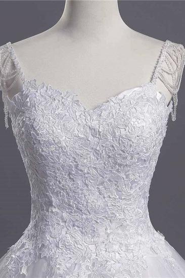 Sweetheart Beading Appliques A-line Wedding Dresses | Chic Tulle Pleated Bridal Gowns_3