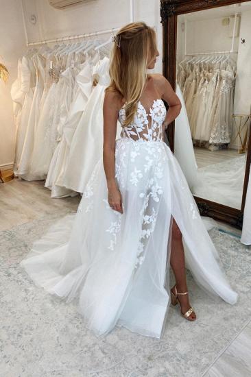 Beautiful wedding dresses A line | Wedding dresses with lace_1