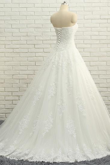 Bradyonlinewholesale Gorgeous Bateau White Tulle Wedding Dresses A line Ruffles Lace Bridal Gowns With Appliques Online_2