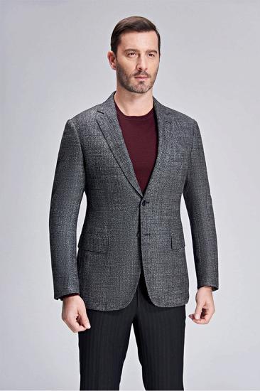 Mens Classic Grey Blazer Casual Business Jacket_2
