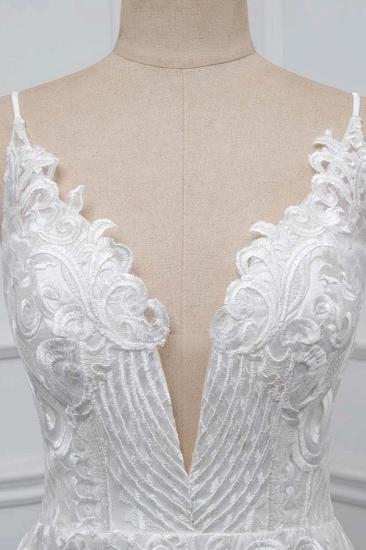 Bradyonlinewholesale Boho Spaghetti Straps V-Neck Appliques Wedding Dresses White Sleeveless Bridal Gowns On Sale_4