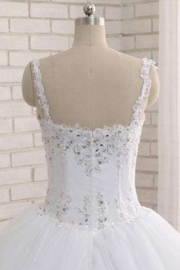 Bradyonlinewholesale Stunning White Tulle Lace Wedding Dress Strapless Sweetheart Beadings Bridal Gowns with Appliques_5