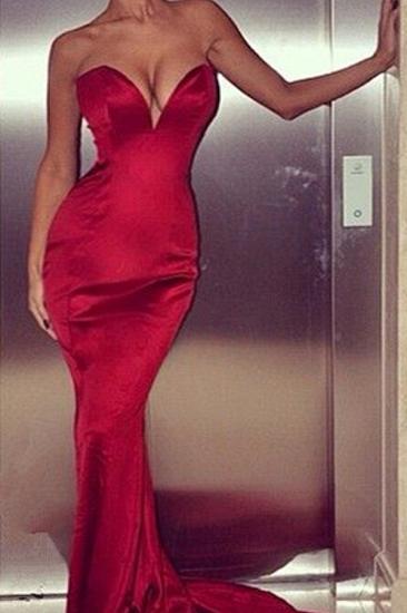 Sexy Sweetheart Red Mermaid Long Evening Dresses Formal Popular Fitted Zipper Plus Size Dresses for Women_1