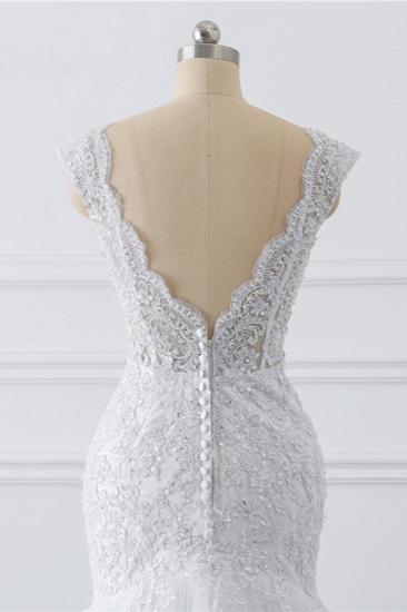 Bradyonlinewholesale Gorgeous V-Neck Tulle Lace Wedding Dress Sleeveless Mermaid Appliques Bridal Gowns On Sale_6