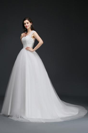 AMIRA | Ball Gown V-Neck Tulle Elegant Wedding Dresses with Buttons_3