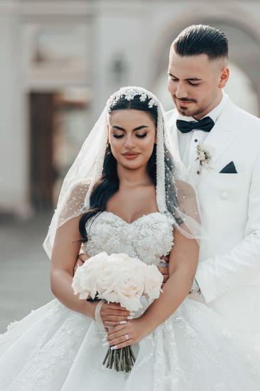Princess Wedding Dresses Glitter Wedding Dresses with Lace_5