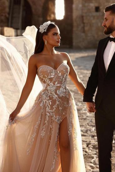 Elegant Wedding Dresses A Line Glitter | Wedding dresses with lace_3
