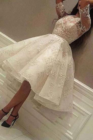 Elegant Sleeve Lace Short Wedding Dress_1